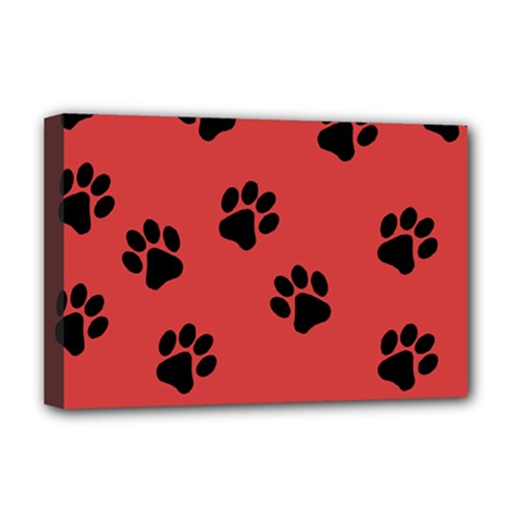 Paw Prints Background Animal Deluxe Canvas 18  X 12  (stretched) by HermanTelo