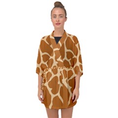 Giraffe Skin Pattern Half Sleeve Chiffon Kimono by HermanTelo