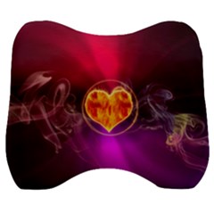 Flame Heart Smoke Love Fire Velour Head Support Cushion by HermanTelo