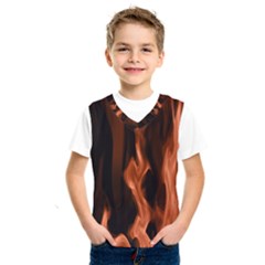 Smoke Flame Abstract Orange Red Kids  Sportswear by HermanTelo