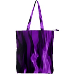 Smoke Flame Abstract Purple Double Zip Up Tote Bag by HermanTelo