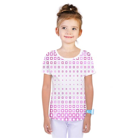 Square Pink Pattern Decoration Kids  One Piece Tee by HermanTelo