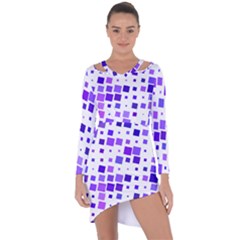 Square Purple Angular Sizes Asymmetric Cut-out Shift Dress by HermanTelo