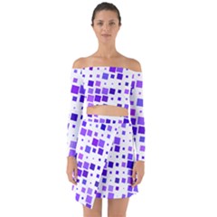 Square Purple Angular Sizes Off Shoulder Top With Skirt Set by HermanTelo