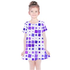 Square Purple Angular Sizes Kids  Simple Cotton Dress by HermanTelo