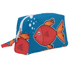 Sketch Nature Water Fish Cute Wristlet Pouch Bag (large)