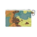 Map Geography World Yellow Canvas Cosmetic Bag (Medium) View2