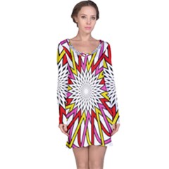 Sun Abstract Mandala Long Sleeve Nightdress by HermanTelo