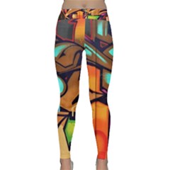 Graffiti Mural Street Art Wall Art Classic Yoga Leggings by Pakrebo