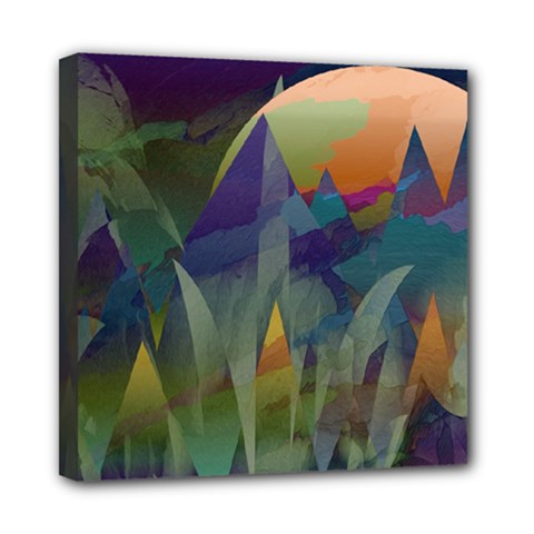 Mountains Abstract Mountain Range Mini Canvas 8  X 8  (stretched) by Pakrebo