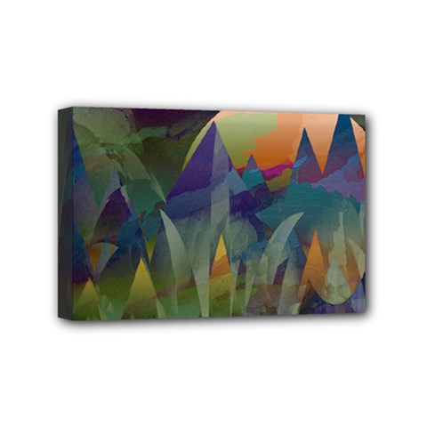 Mountains Abstract Mountain Range Mini Canvas 6  X 4  (stretched) by Pakrebo