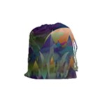 Mountains Abstract Mountain Range Drawstring Pouch (Medium)