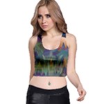 Mountains Abstract Mountain Range Racer Back Crop Top