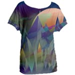 Mountains Abstract Mountain Range Women s Oversized Tee