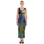 Mountains Abstract Mountain Range Fitted Maxi Dress