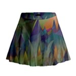 Mountains Abstract Mountain Range Mini Flare Skirt