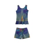 Mountains Abstract Mountain Range Kids  Boyleg Swimsuit