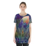 Mountains Abstract Mountain Range Skirt Hem Sports Top