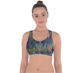 Mountains Abstract Mountain Range Cross String Back Sports Bra