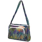 Mountains Abstract Mountain Range Front Pocket Crossbody Bag