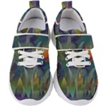 Mountains Abstract Mountain Range Kids  Velcro Strap Shoes