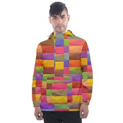 Abstract Background Geometric Men s Front Pocket Pullover Windbreaker by Mariart
