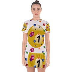 Billiard Ball Ball Game Drop Hem Mini Chiffon Dress by HermanTelo