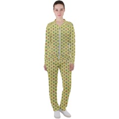 Hexagonal Pattern Unidirectional Yellow Casual Jacket And Pants Set by HermanTelo