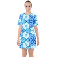 Pattern Abstract Wallpaper Sixties Short Sleeve Mini Dress by HermanTelo