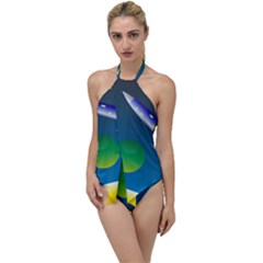 Rocket Spaceship Space Go With The Flow One Piece Swimsuit by HermanTelo