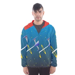 Rocket Spaceship Space Galaxy Men s Hooded Windbreaker by HermanTelo