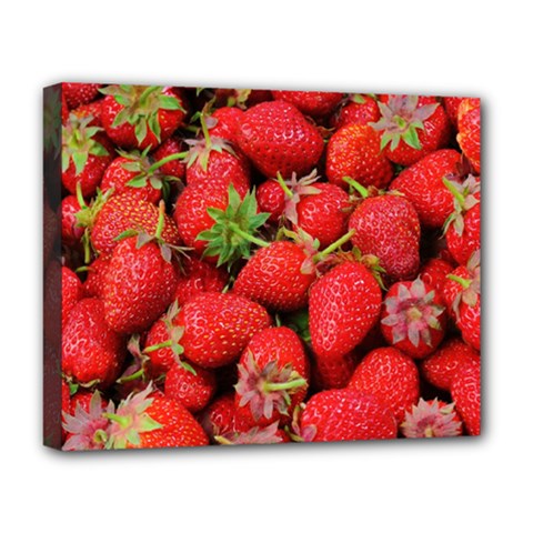 Strawberries Deluxe Canvas 20  X 16  (stretched) by TheAmericanDream