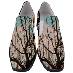 Fruit Tree Silhouette Aesthetic Slip On Heel Loafers by Pakrebo