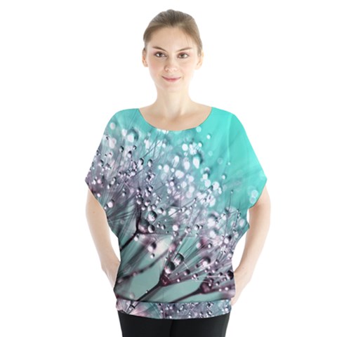 Dandelion Seeds Flower Nature Batwing Chiffon Blouse by Pakrebo