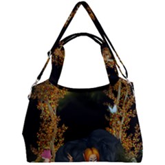 Cute Fairy With Awesome Wolf In The Night Double Compartment Shoulder Bag by FantasyWorld7