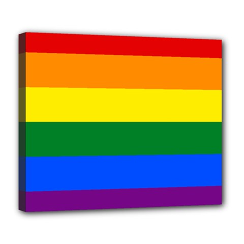 Lgbt Rainbow Pride Flag Deluxe Canvas 24  X 20  (stretched) by lgbtnation