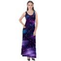 Background Space Planet Explosion Sleeveless Velour Maxi Dress View1