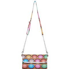 Background Colorful Abstract Brown Mini Crossbody Handbag by HermanTelo