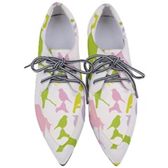 Birds Colourful Background Pointed Oxford Shoes