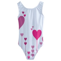 Heart Rosa Love Valentine Pink Kids  Cut-out Back One Piece Swimsuit by HermanTelo