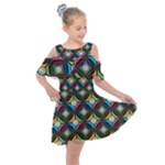 Pattern Pastels Background Kids  Shoulder Cutout Chiffon Dress