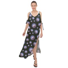 Seamless Pattern Background Circle Maxi Chiffon Cover Up Dress by HermanTelo