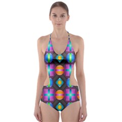 Squares Spheres Backgrounds Texture Cut-out One Piece Swimsuit by HermanTelo