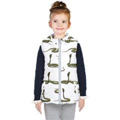 Snake Cobra Reptile Poisonous Kids  Hooded Puffer Vest by HermanTelo