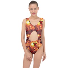 Star Radio Light Effects Magic Center Cut Out Swimsuit by HermanTelo
