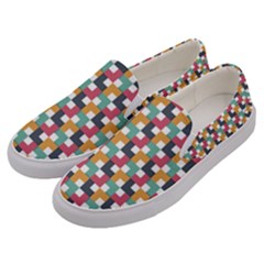 Abstract Geometric Men s Canvas Slip Ons by HermanTelo