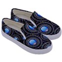 Abstract Glossy Blue Kids  Canvas Slip Ons View3