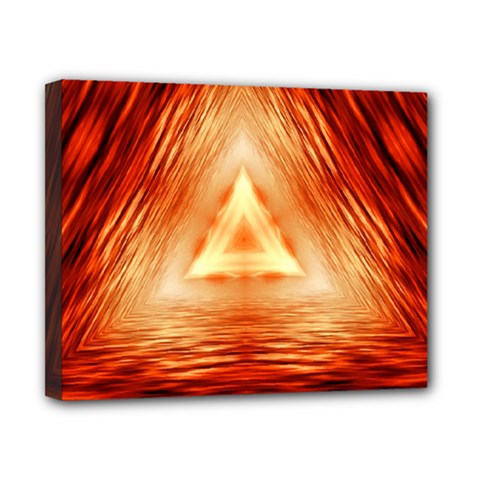 Abstract Orange Triangle Canvas 10  X 8  (stretched) by HermanTelo