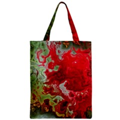 Abstract Stain Red Seamless Zipper Classic Tote Bag by HermanTelo