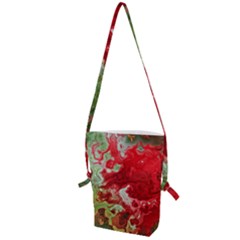 Abstract Stain Red Seamless Folding Shoulder Bag by HermanTelo